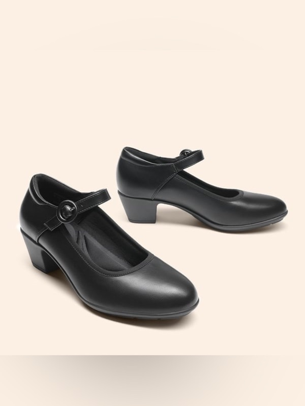 Ascenelle Slip-Resistant Arch Support Mary Jane Pumps